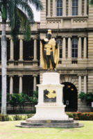 USA - Hawaje - Honolulu, Pomnik Kamehameha.